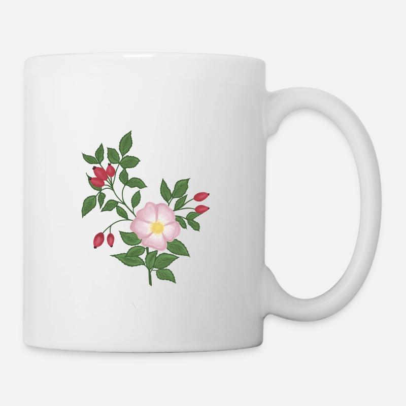 Wild rose and rose hips - Mug - white