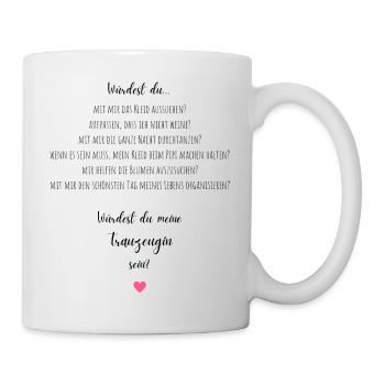 Trauzeugin fragen Geschenk - Tasse - Weiß - Rechts