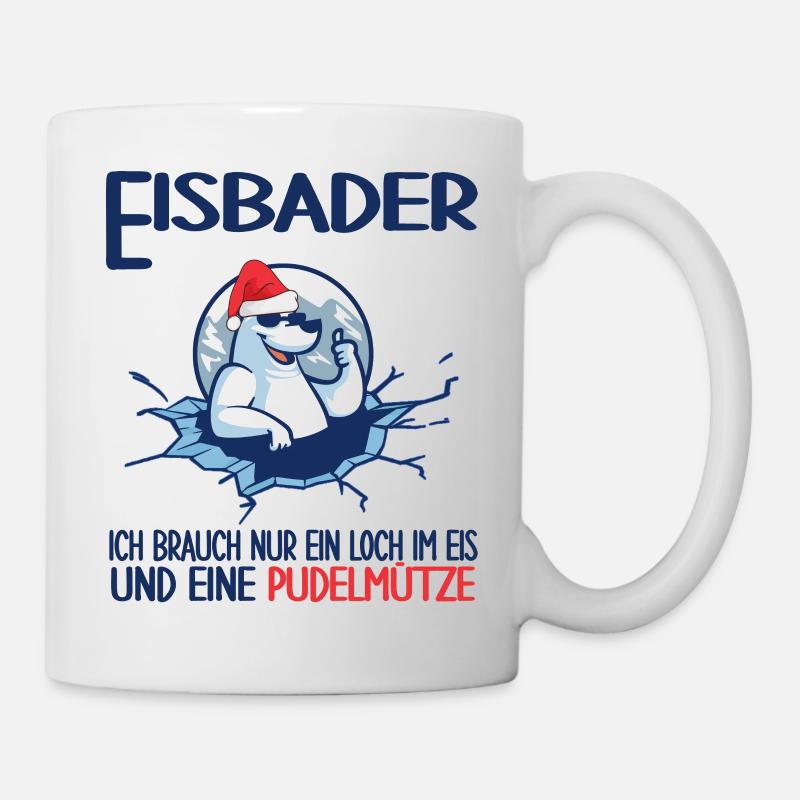 eisbader winterbader pudelmütze eisloch eisbad - Tasse - Weiß