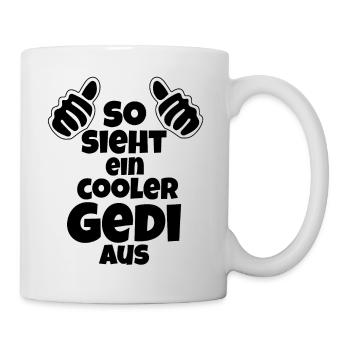 So sieht ein cooler Gedi aus Patenonkel Österreich - Tasse - Weiß - Rechts