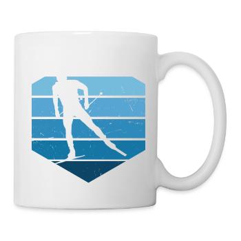 Patinage de fond classique de cross-country féminin masculin - Mug blanc - blanc - Droite