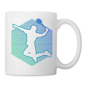 Herren Badmintonspieler Badminton Federball - Tasse - Weiß - Rechts