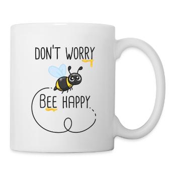 Don't worry bee happy - Mug blanc - blanc - Droite