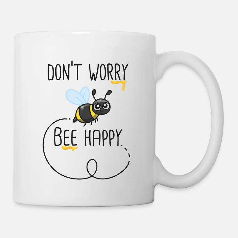 Don't worry bee happy - Mug blanc - blanc