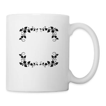 Fleurs Tendril Coin Ornements Cadre - Mug blanc - blanc - Droite