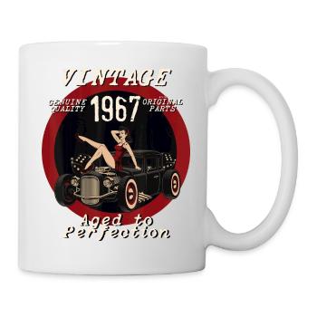 Aged of perfection Hotrod Rebel Hot Rod PinUp Girl - Tasse - Weiß - Rechts