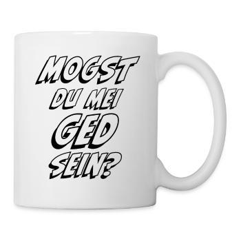 Mogst du mei Ged sein Patenonkel fragen Taufe - Tasse - Weiß - Rechts