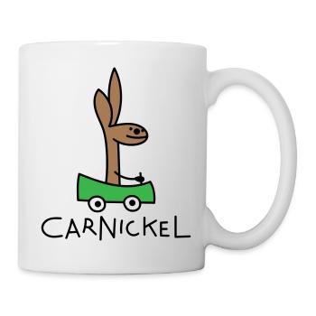 Kaninchen fährt Auto (b) - Tasse - Weiß - Rechts