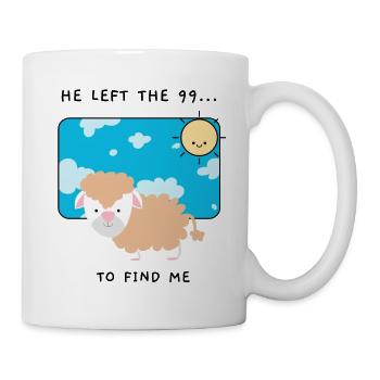 Er verließ die 99, um mich zu finden - Christian Clothing - Tasse - Weiß - Rechts