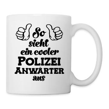 So sieht ein cooler Polizeianwärter aus Polizist - Tasse - Weiß - Rechts