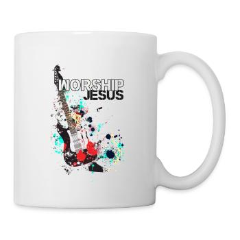 Jesus anbeten - Christliche Kleidung - Tasse - Weiß - Rechts