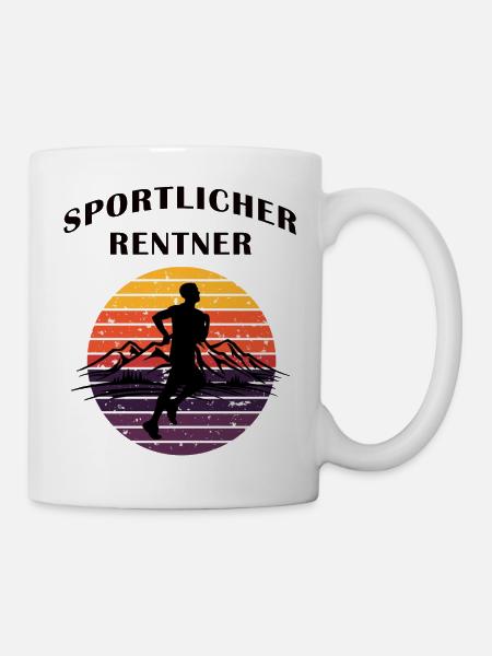 Sportlicher Rentner Jogger - Tasse - Weiß