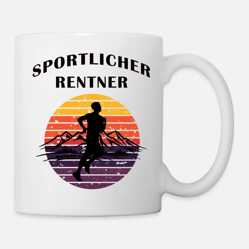 Sportlicher Rentner Jogger - Tasse - Weiß