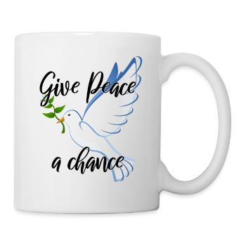give peace a chance Taube - Tasse - Weiß - Rechts