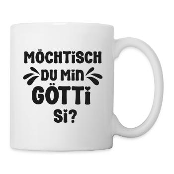Götti fragen Patenonkel fragen Schweiz Lichtenstei - Tasse - Weiß - Rechts