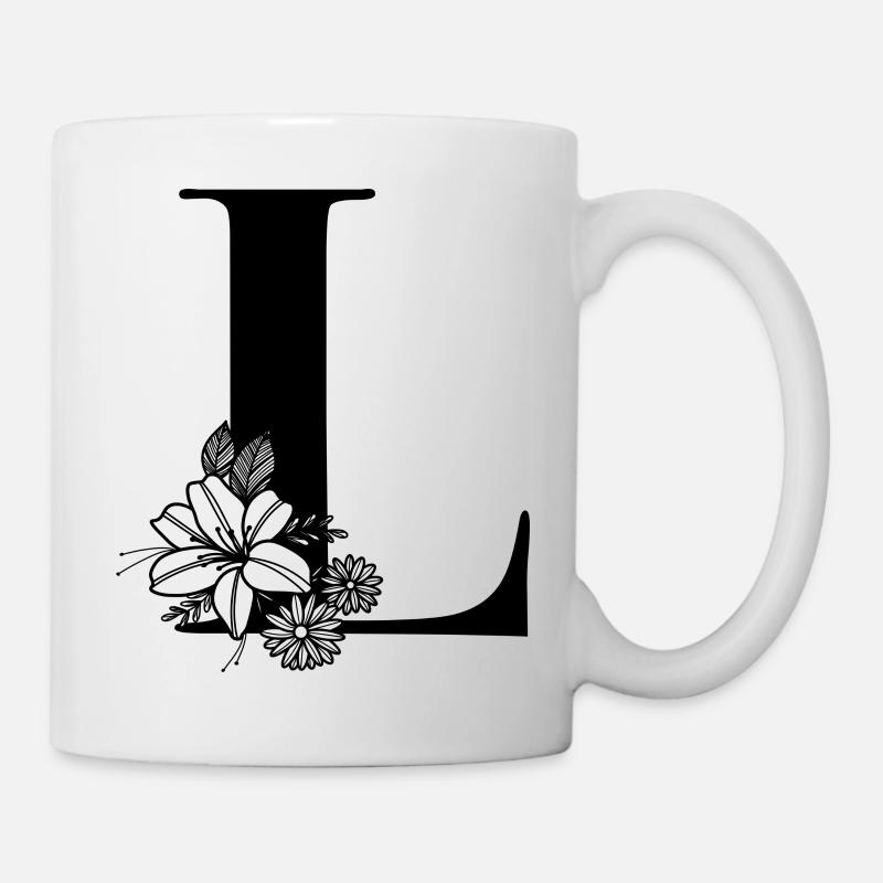 Buchstabe L - Tasse - Weiß