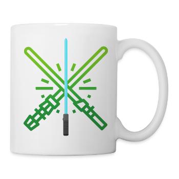 Blau Grünes Lichtschwert - Tasse - Weiß - Rechts