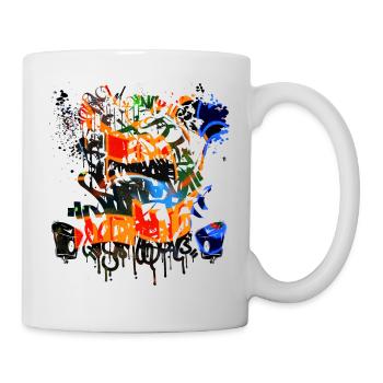 Graffiti-Spray - Tasse - Weiß - Rechts