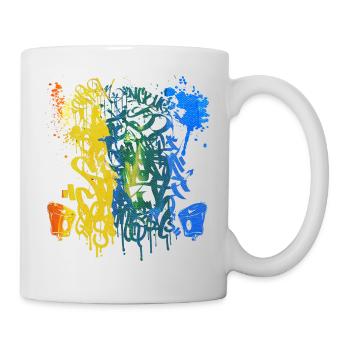 Graffiti-Spray - Tasse - Weiß - Rechts