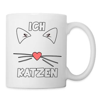 Süßes Katzen Damen Motiv Katzenbesitzerin - Tasse - Weiß - Rechts