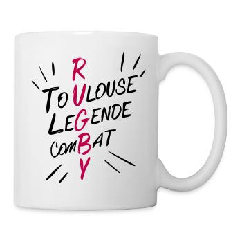 Rugby Toulouse, supporter  - Mug blanc - blanc - Droite