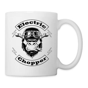 Electric Chopper | wütender Biker Affe - Tasse - Weiß - Rechts