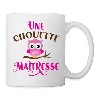 Une chouette maîtresse cadeau maitresse pas cher - Mug blanc - blanc - Droite