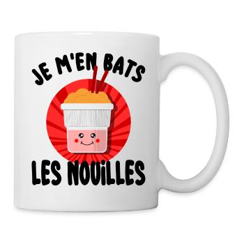 je m en bats les nouilles - humour - Mug blanc - blanc - Droite