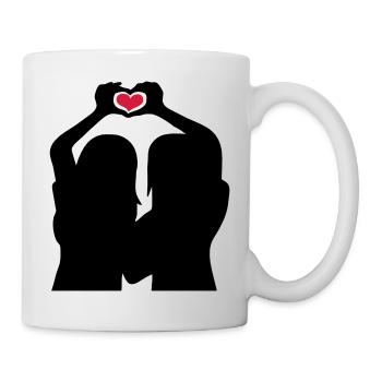 Handherz Silhouette Girlfriends - Mug - white - Right