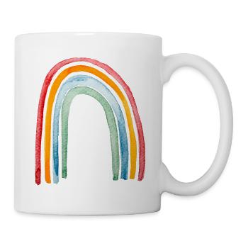 Vintage Regenbogen in Aquarell - Tasse - Weiß - Rechts