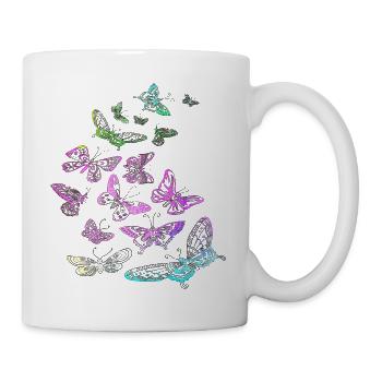 Tatouage de papillon - Mug blanc - blanc - Droite