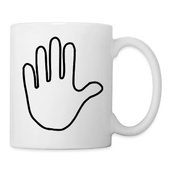 Emoji Hand Sketch noir - Mug blanc - blanc - Droite