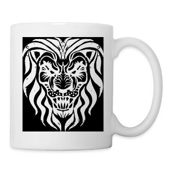 Löwe | Tier | Raubtier | Brüllen - Tasse - Weiß - Rechts