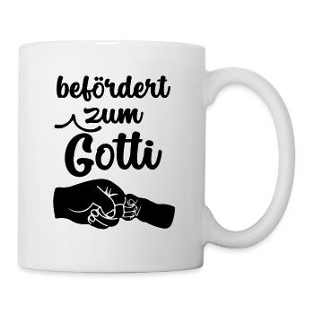 Befördert zum Gotti Patentante Schweiz Taufgotti - Tasse - Weiß - Rechts