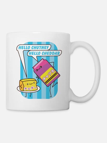 Cheddar and chutney kawaii. - Mug - white