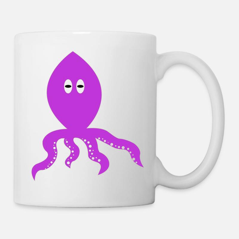 Denkender Tintenfisch - Tasse - Weiß