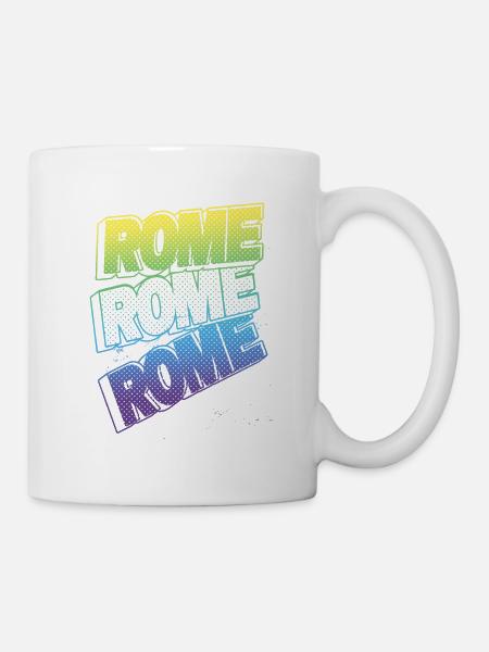 Rom Rome Italien Stadt Schrift Skyline Heimat - Tasse - Weiß