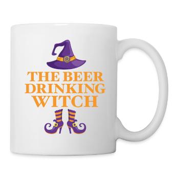 Die Bier trinkende Hexe - Tasse - Weiß - Rechts