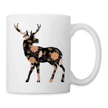 Hirsch - Tasse - Weiß - Rechts
