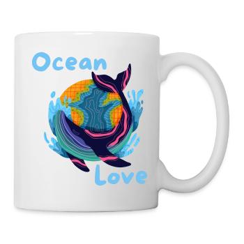 Meer Liebe Ozean Schwimmen Tiere Earth - Tasse - Weiß - Rechts