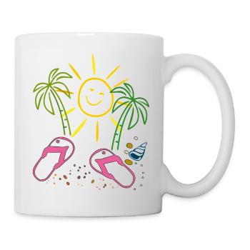 Holidays, palm trees, beach - Mug - white - Right