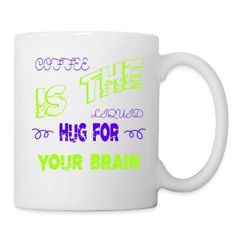 coffee caffeine happy coffeebean milk latte office - Mug - white - Right