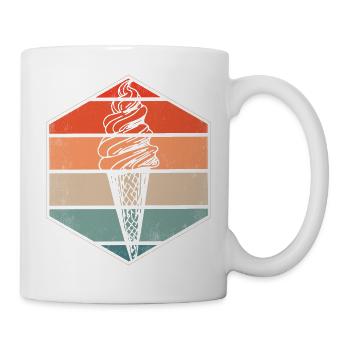 RETRO T-Shirt für Eisliebhaber... - Tasse - Weiß - Rechts