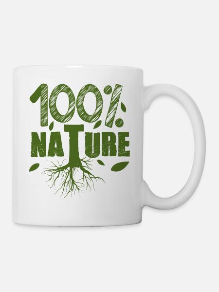 100% Nature ! Aimer et protéger la nature ! - Mug blanc - blanc