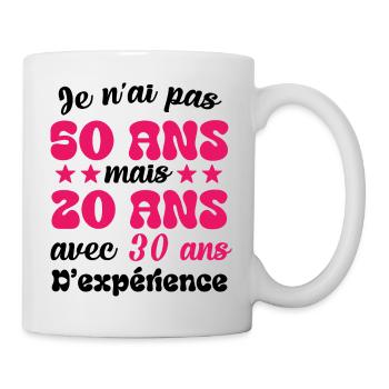 Je n'ai pas 50 ans cadeau humour anniversaire - Mug blanc - blanc - Droite