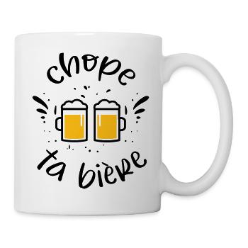 Chope ta bière / Drôle / Humour / Alcool - Mug blanc - blanc - Droite