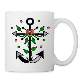Flowery anchor - Mug - white - Right