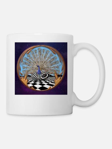 Abstract Peacock Infinite - Univers - Mug blanc - blanc