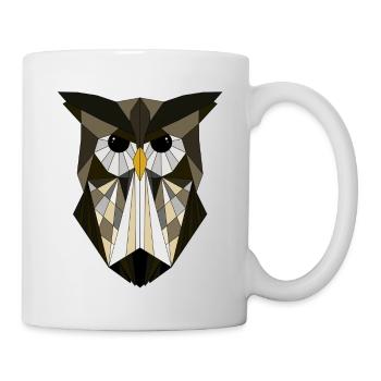 Hibou géométrique - Mug blanc - blanc - Droite