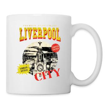 Liverpool Angleterre UK City Skyline Vintage Rétro - Mug blanc - blanc - Droite